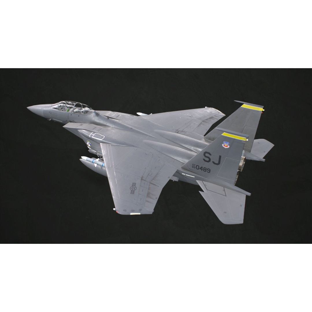 McDonnell Douglas F-15E Strike Eagle 3D Model – Low Poly Game-Ready Asset, FBX, OBJ - View 4