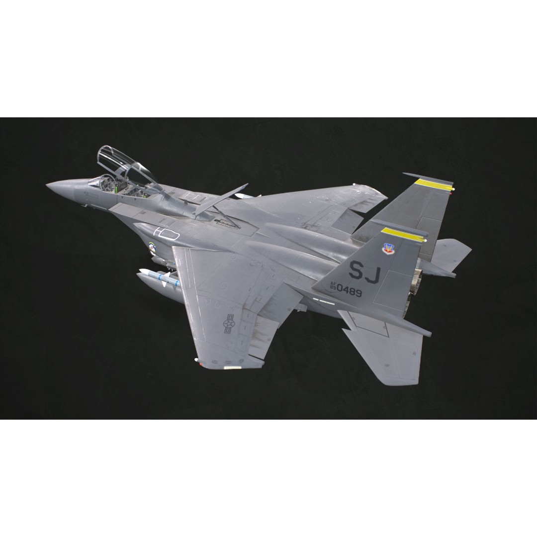 McDonnell Douglas F-15E Strike Eagle 3D Model – Low Poly Game-Ready Asset, FBX, OBJ - View 5