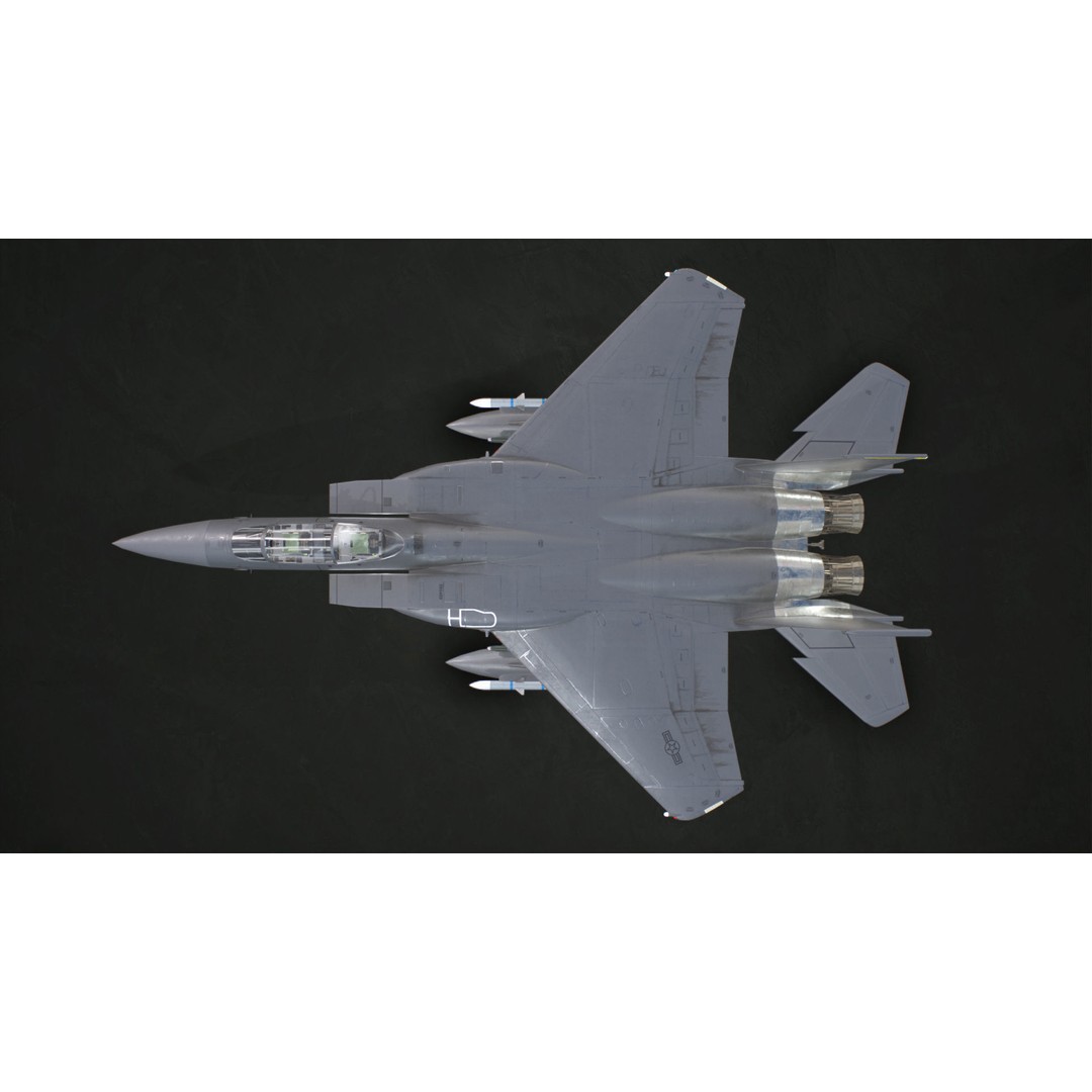 McDonnell Douglas F-15E Strike Eagle 3D Model – Low Poly Game-Ready Asset, FBX, OBJ - View 6