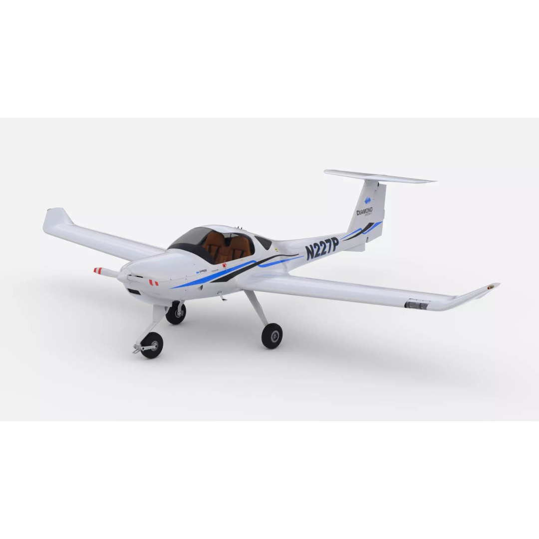 Diamond DA20 Aircraft 3D Model – Low Poly Rigged Game Asset, Blender, FBX - View 2