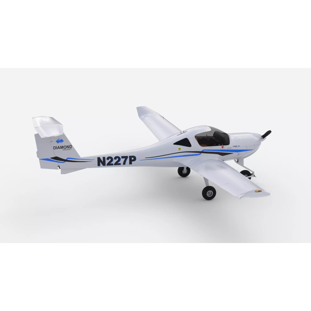 Diamond DA20 Aircraft 3D Model – Low Poly Rigged Game Asset, Blender, FBX - View 8
