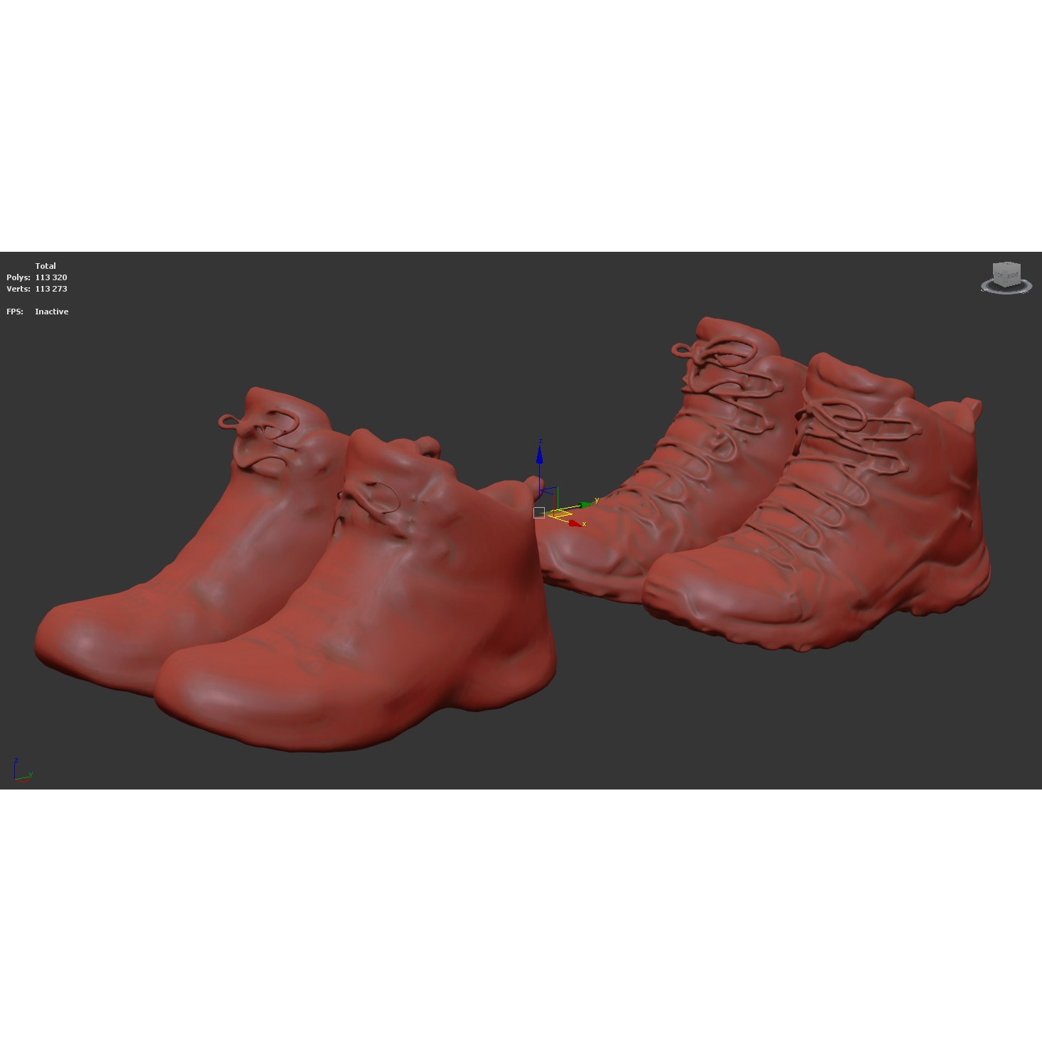 Damaged Boots - Low-Poly Game-Ready 3D Model - View 10