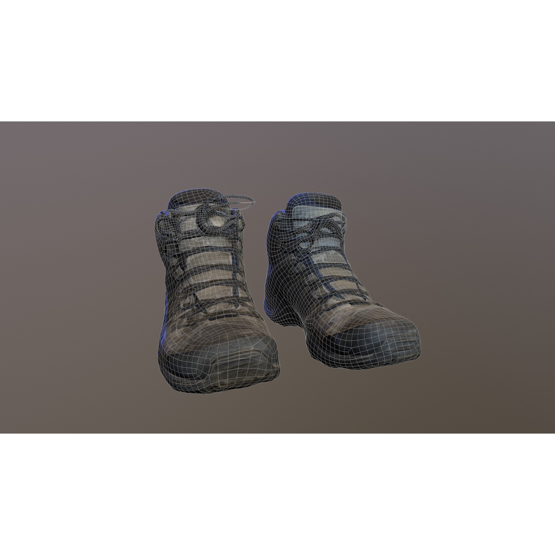Damaged Boots - Low-Poly Game-Ready 3D Model - View 11