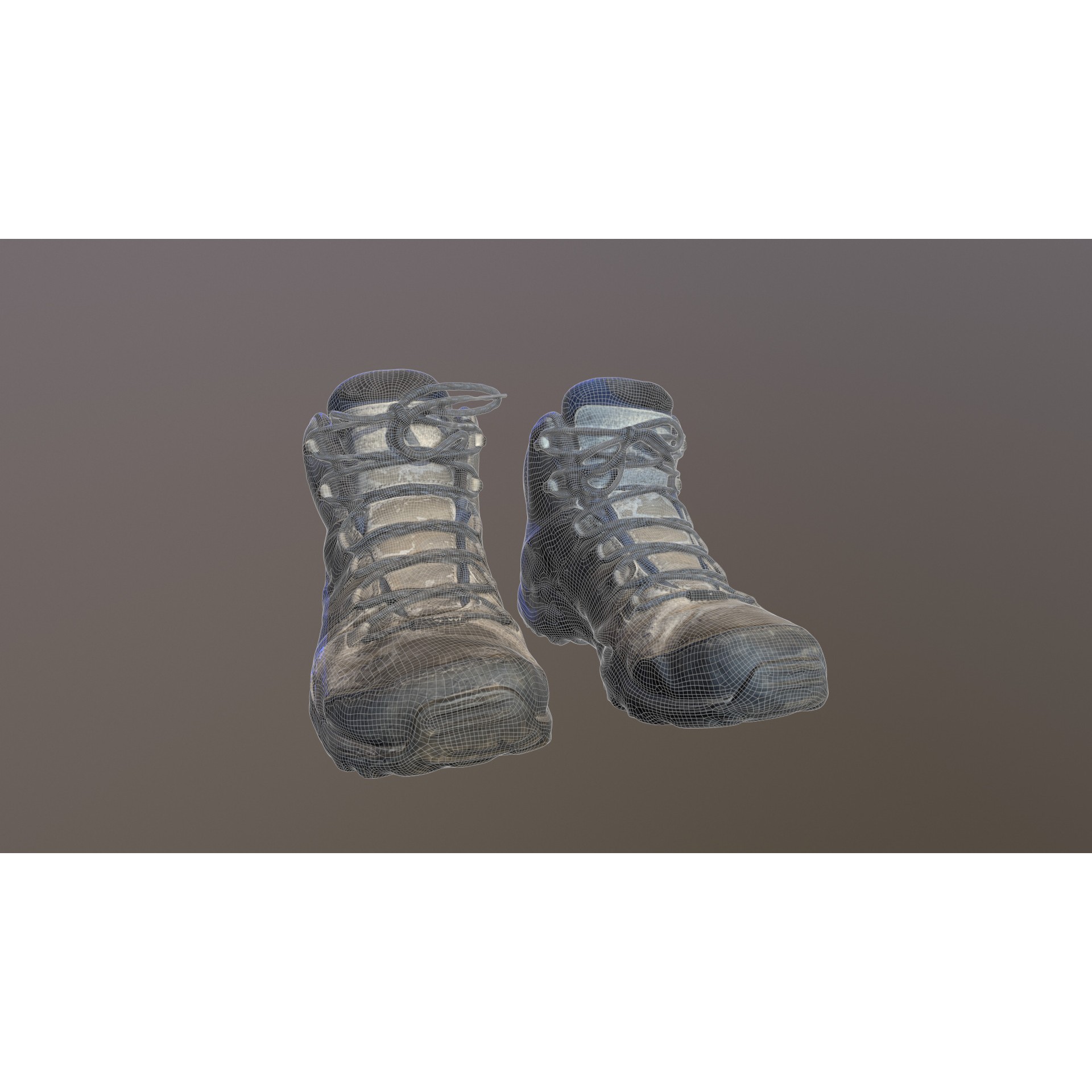 Damaged Boots - Low-Poly Game-Ready 3D Model - View 12