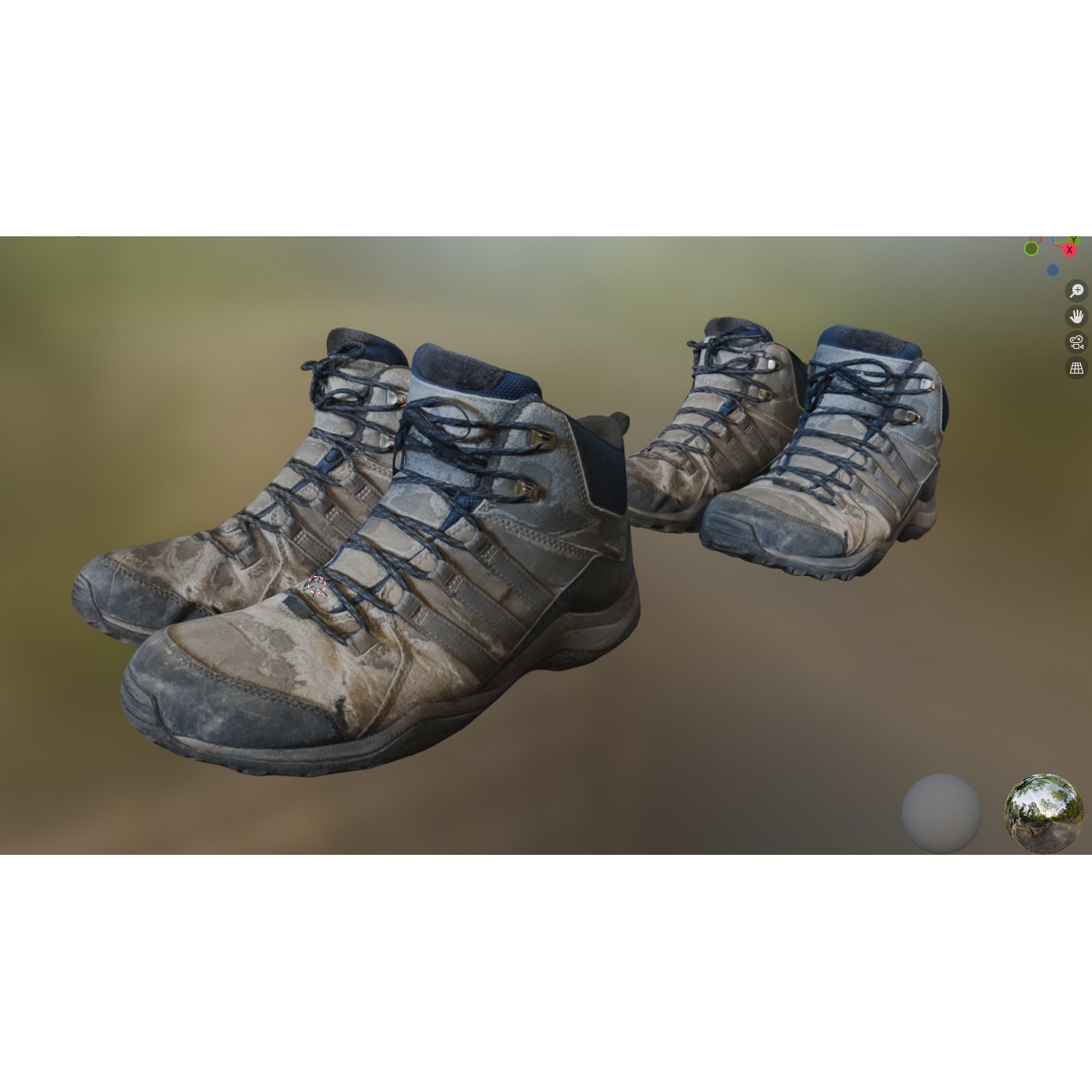 Damaged Boots - Low-Poly Game-Ready 3D Model - View 13