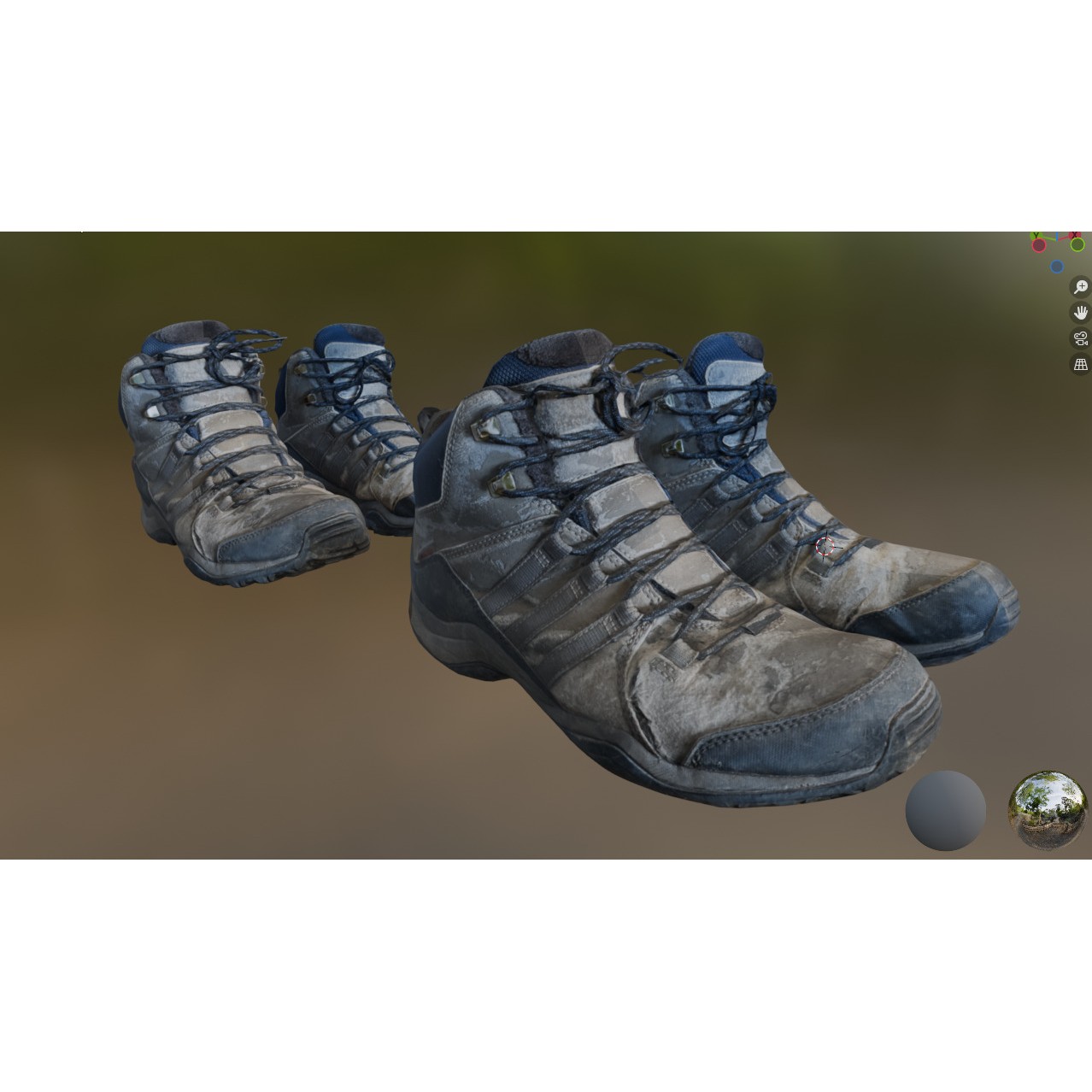 Damaged Boots - Low-Poly Game-Ready 3D Model - View 14