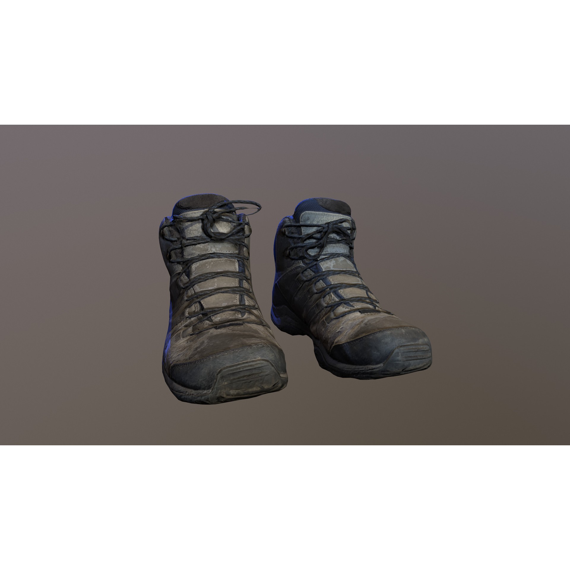 Damaged Boots - Low-Poly Game-Ready 3D Model - View 17