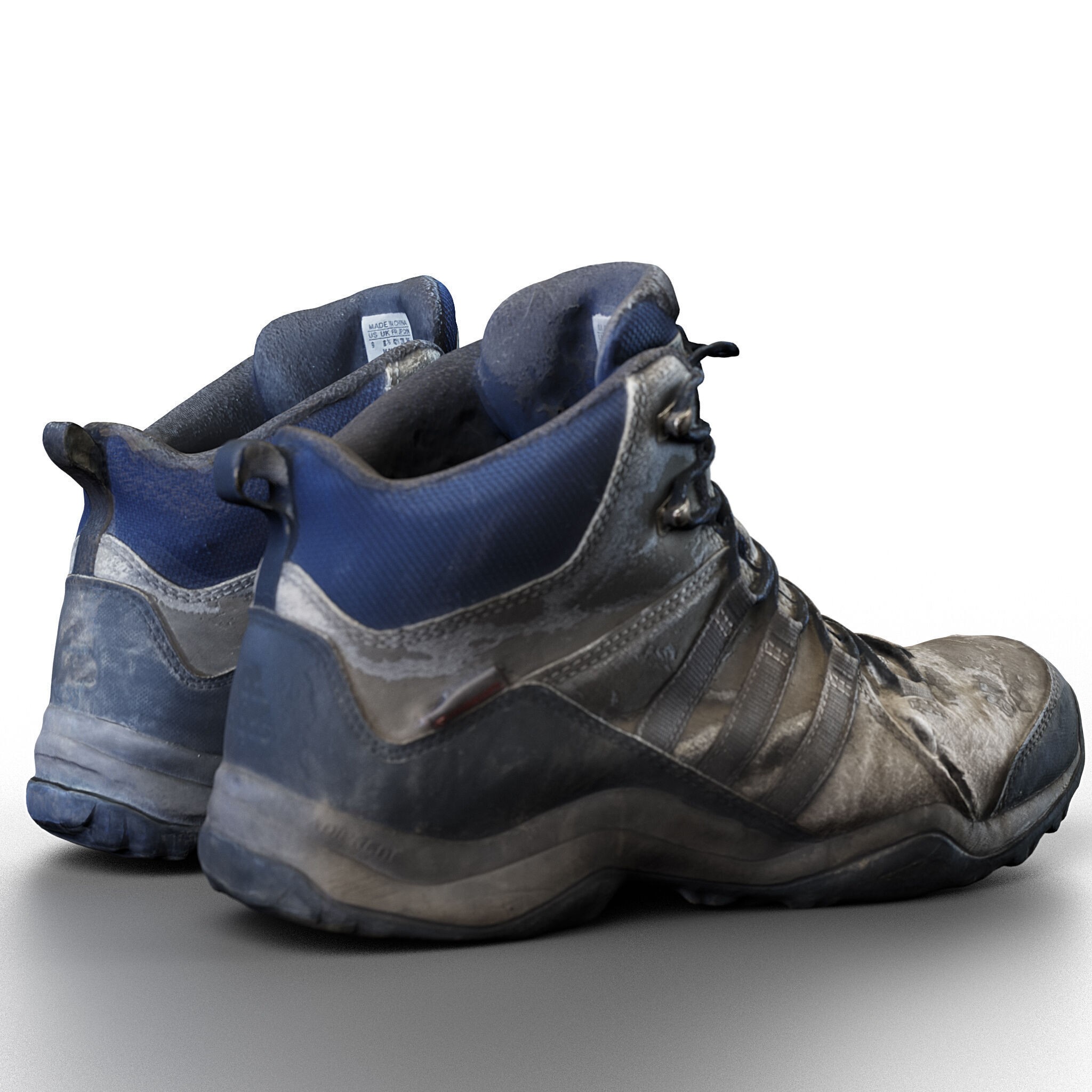 Damaged Boots - Low-Poly Game-Ready 3D Model - View 7