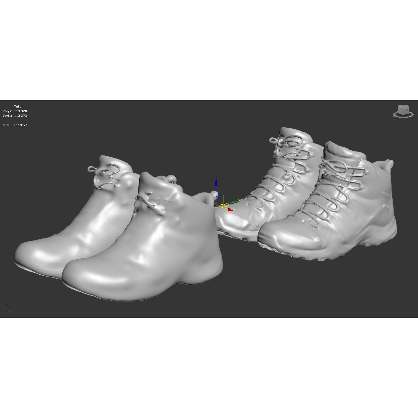 Damaged Boots - Low-Poly Game-Ready 3D Model - View 9