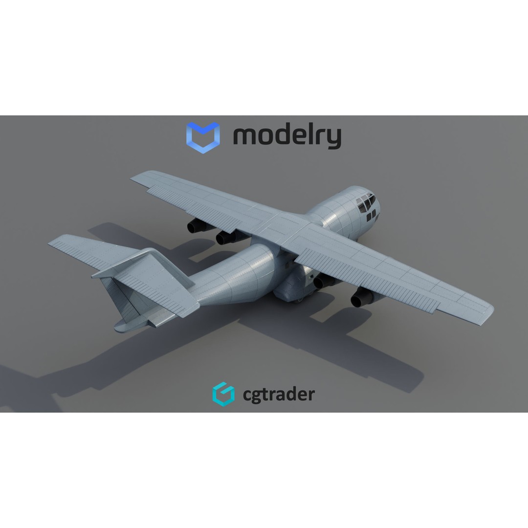 Military Transport Aircraft 3D Model – High Poly Game Asset, FBX - View 4