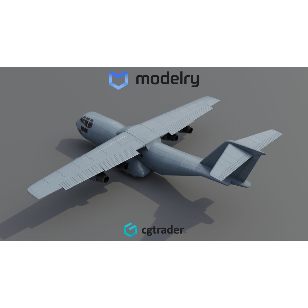 Military Transport Aircraft 3D Model – High Poly Game Asset, FBX - View 5