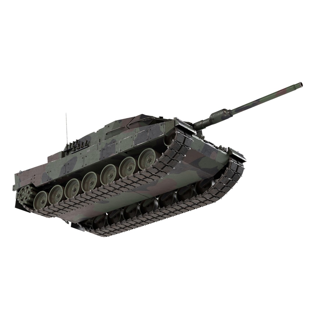 Leopard 2A6 Battle Tank 3D Model – Low Poly Game Asset, PBR Textures - View 10