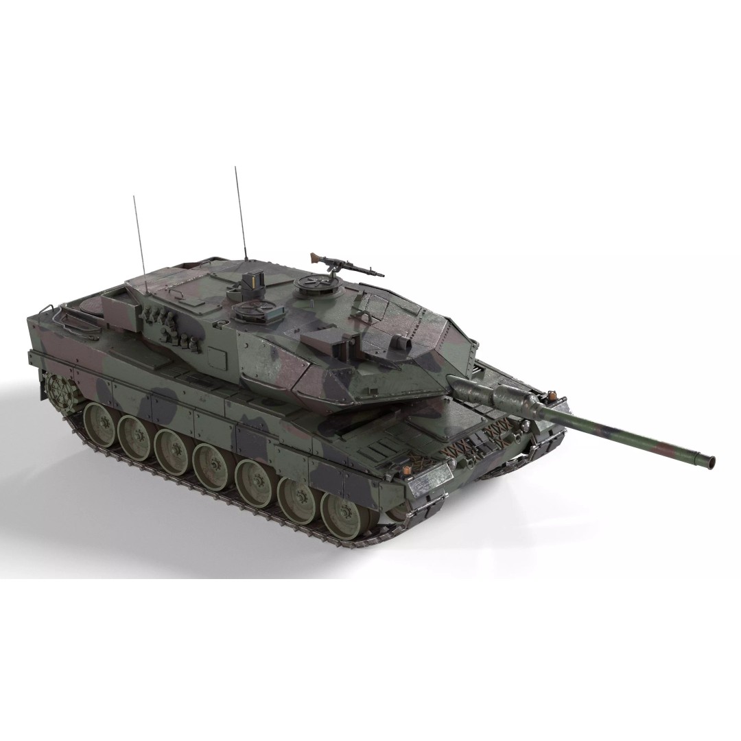 Leopard 2A6 Battle Tank 3D Model – Low Poly Game Asset, PBR Textures - View 2