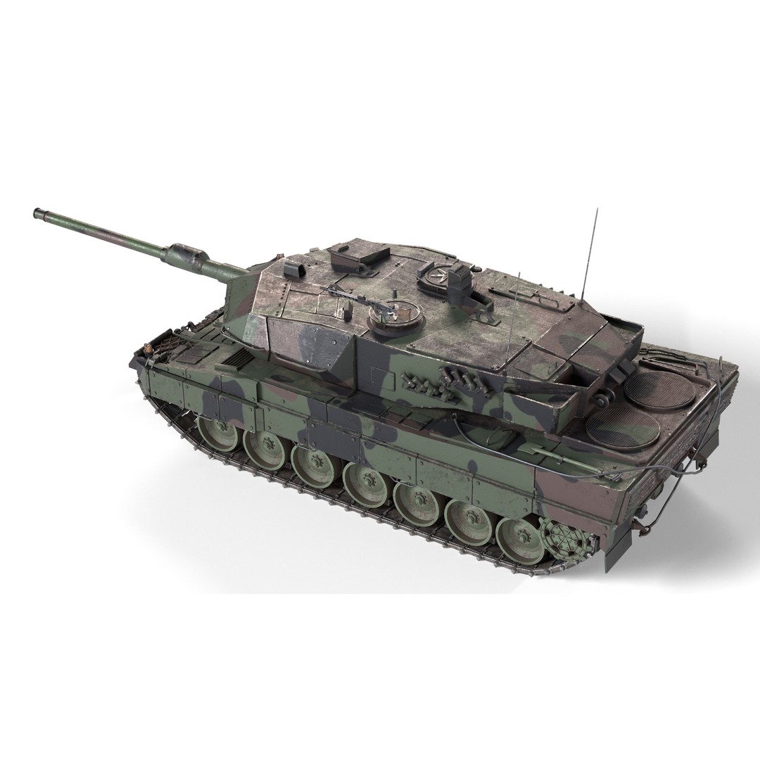 Leopard 2A6 Battle Tank 3D Model – Low Poly Game Asset, PBR Textures - View 3