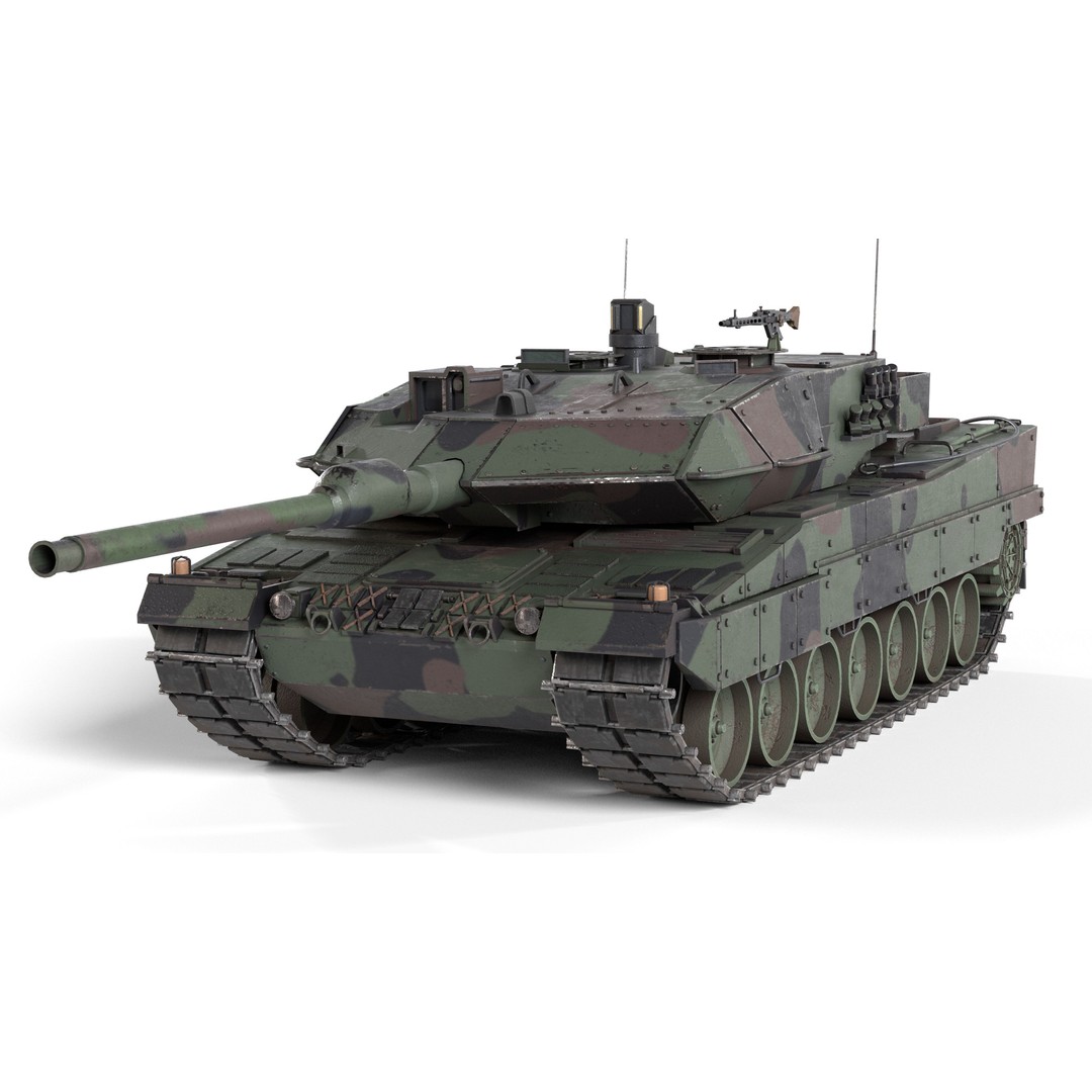 Leopard 2A6 Battle Tank 3D Model – Low Poly Game Asset, PBR Textures - View 4