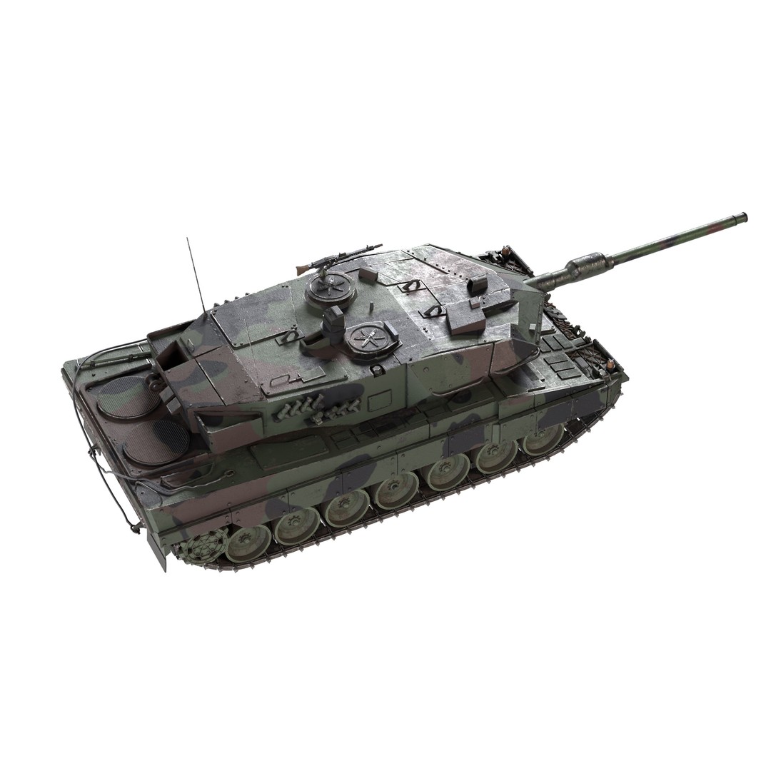 Leopard 2A6 Battle Tank 3D Model – Low Poly Game Asset, PBR Textures - View 5