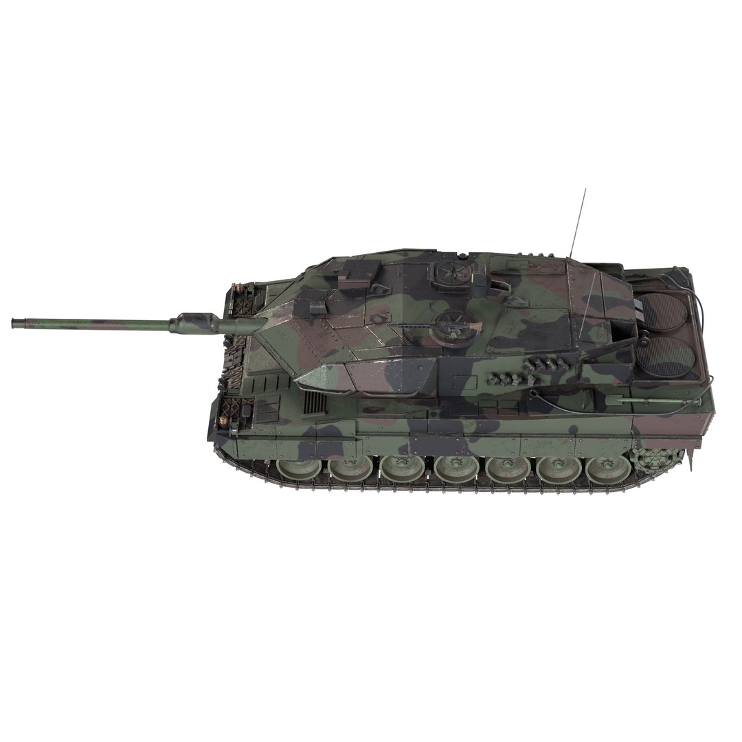 Leopard 2A6 Battle Tank 3D Model – Low Poly Game Asset, PBR Textures - View 6