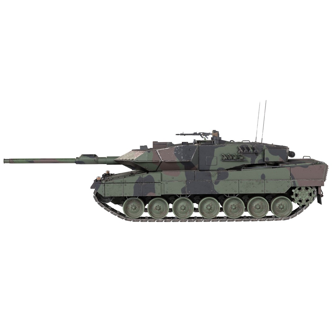Leopard 2A6 Battle Tank 3D Model – Low Poly Game Asset, PBR Textures - View 7