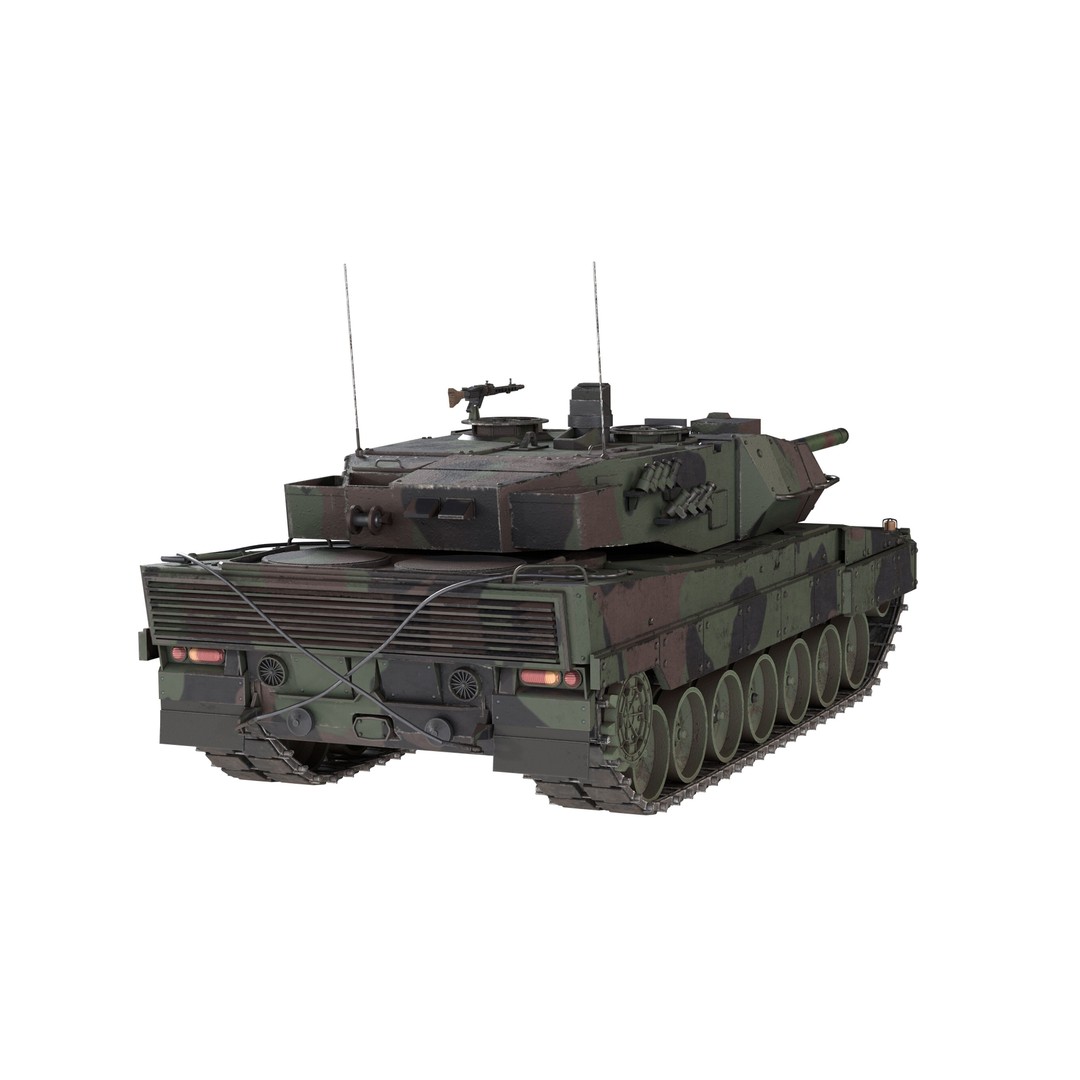 Leopard 2A6 Battle Tank 3D Model – Low Poly Game Asset, PBR Textures - View 8