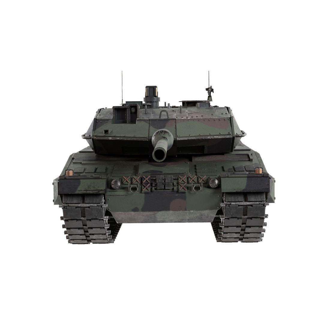 Leopard 2A6 Battle Tank 3D Model – Low Poly Game Asset, PBR Textures - View 9