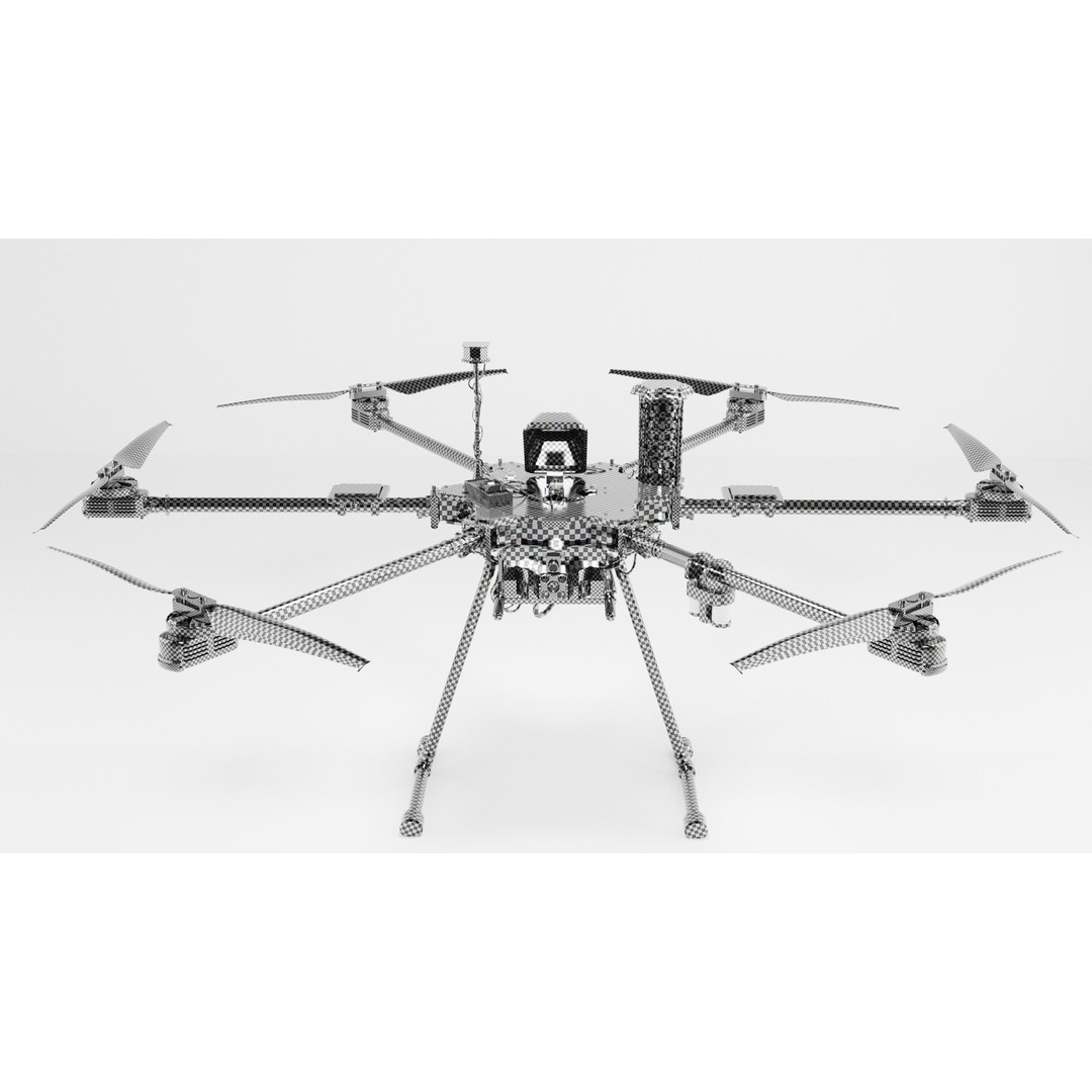 Aurelia X6 v2 Pro Drone 3D Model – PBR Textured, FBX, OBJ, Blender - View 15