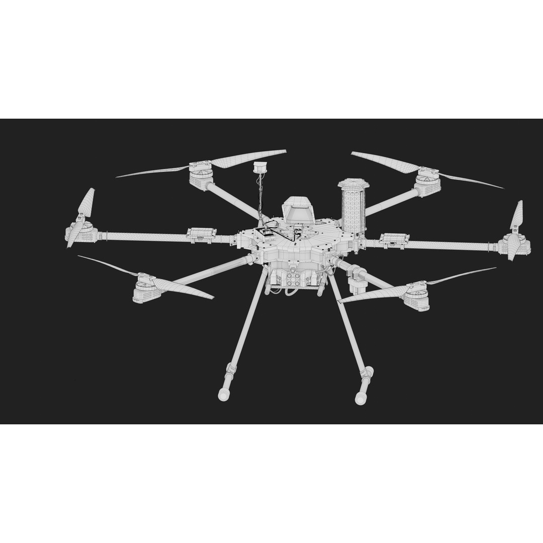Aurelia X6 v2 Pro Drone 3D Model – PBR Textured, FBX, OBJ, Blender - View 16