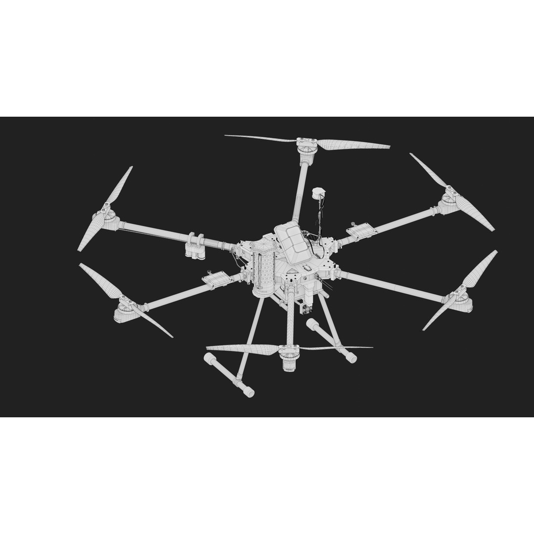 Aurelia X6 v2 Pro Drone 3D Model – PBR Textured, FBX, OBJ, Blender - View 17