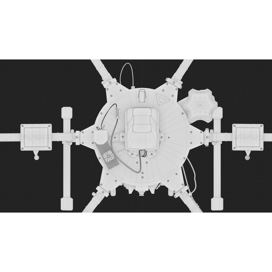 Aurelia X6 v2 Pro Drone 3D Model – PBR Textured, FBX, OBJ, Blender - View 19