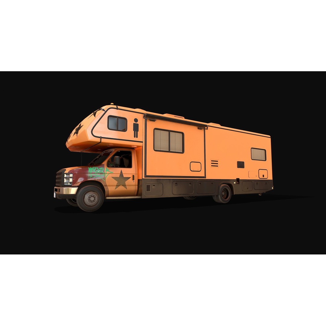Campervan 3D Model – Low Poly Game Asset with Rigging and PBR Textures - View 16