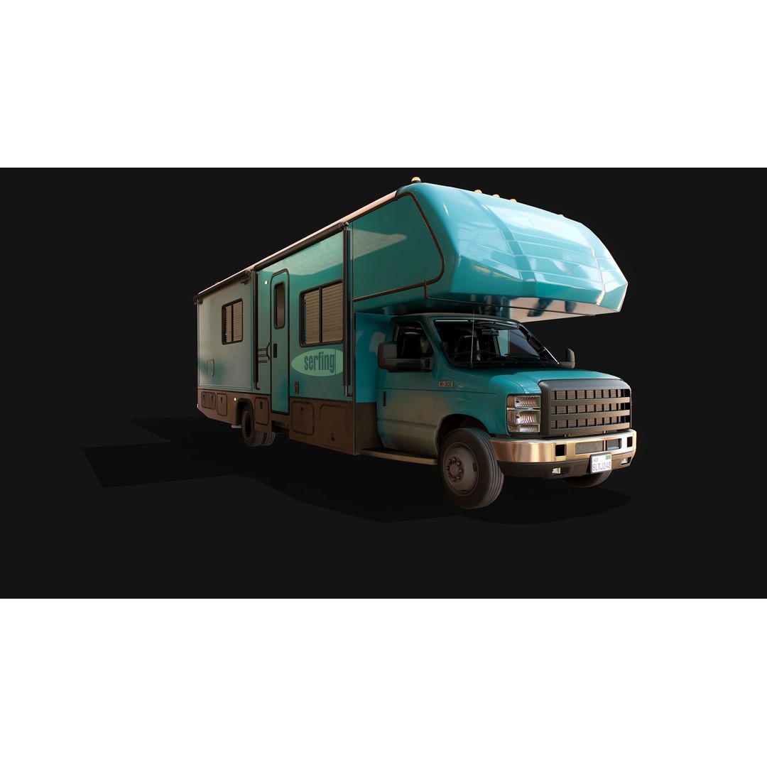 Campervan 3D Model – Low Poly Game Asset with Rigging and PBR Textures - View 17