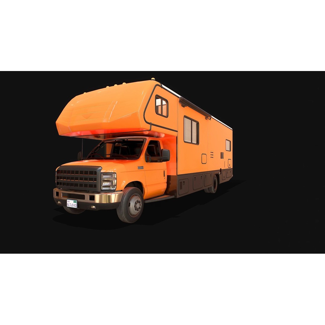 Campervan 3D Model – Low Poly Game Asset with Rigging and PBR Textures - View 20