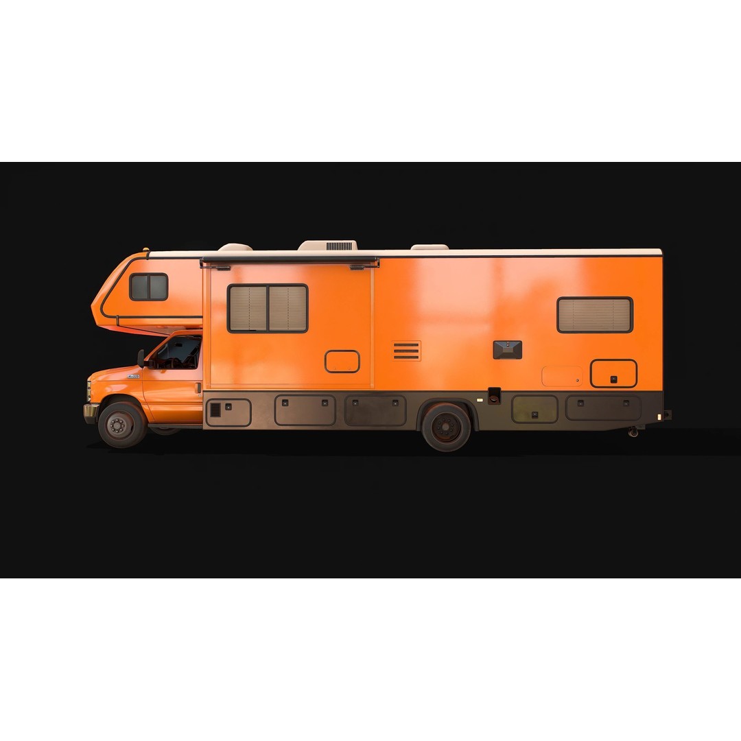 Campervan 3D Model – Low Poly Game Asset with Rigging and PBR Textures - View 21