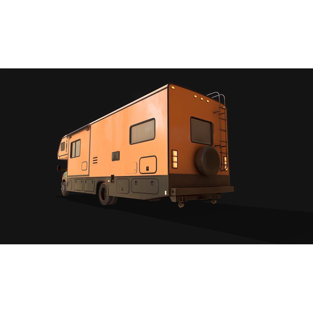 Campervan 3D Model – Low Poly Game Asset with Rigging and PBR Textures - View 3