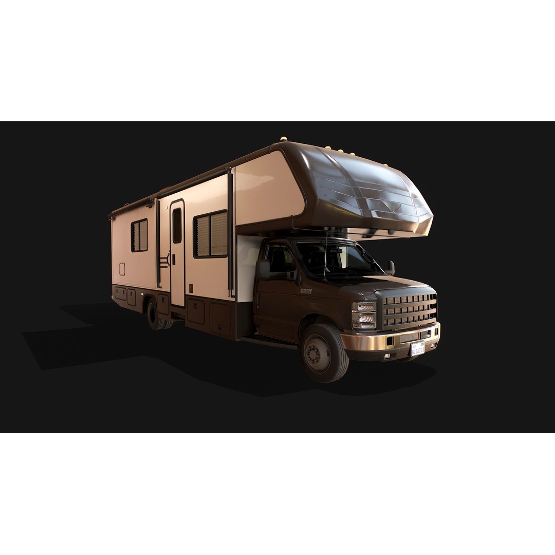 Campervan 3D Model – Low Poly Game Asset with Rigging and PBR Textures - View 5