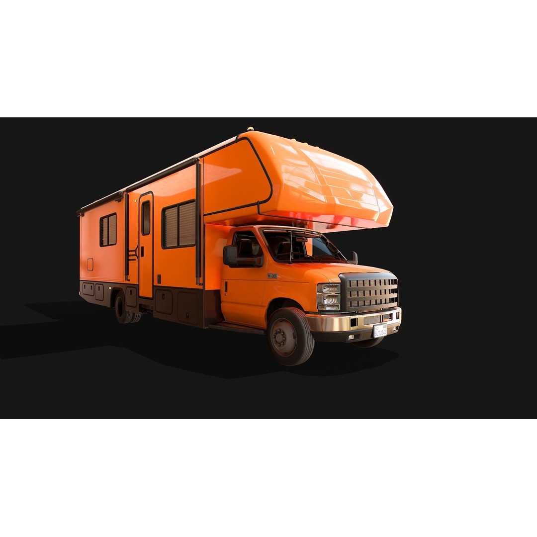 Campervan 3D Model – Low Poly Game Asset with Rigging and PBR Textures - View 6