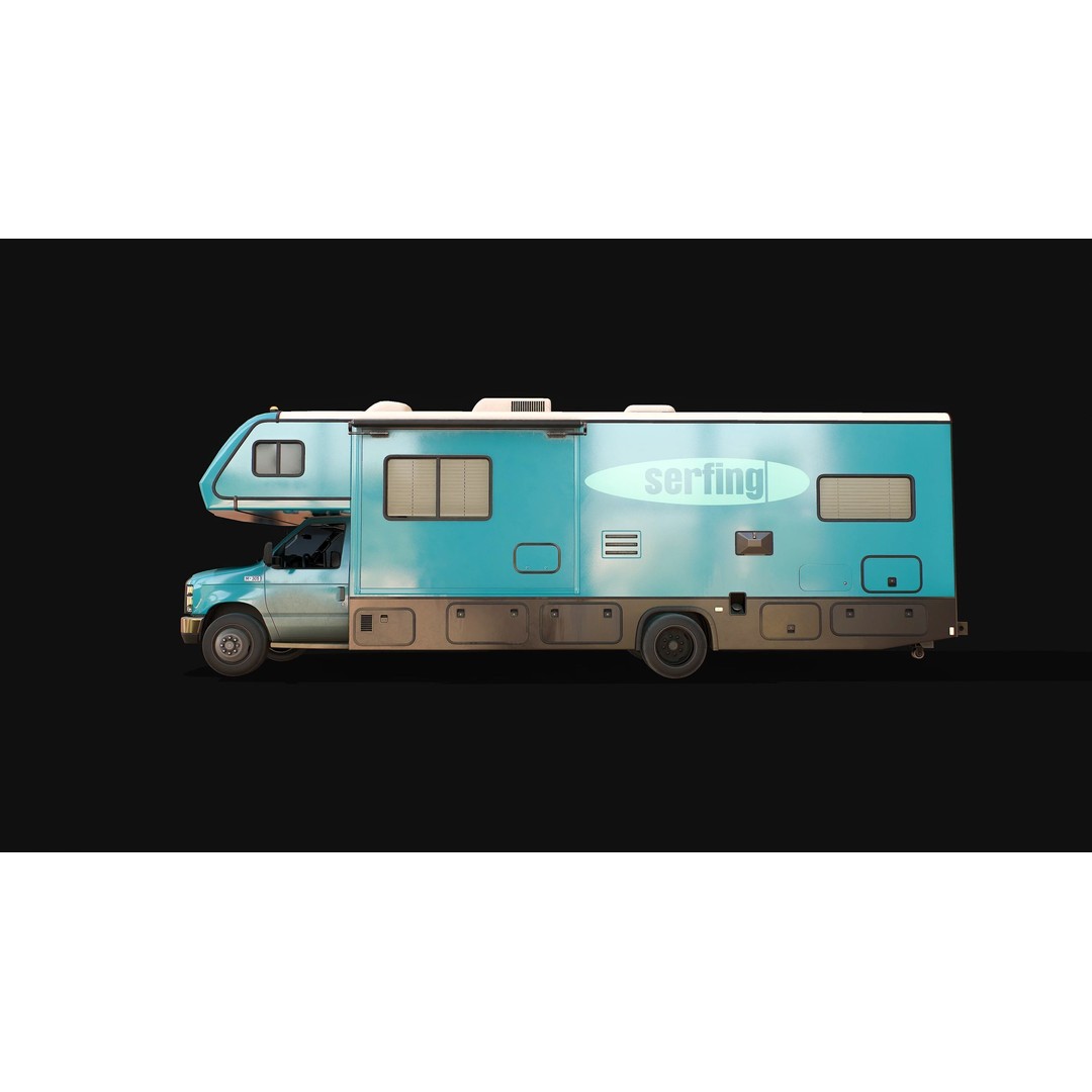 Campervan 3D Model – Low Poly Game Asset with Rigging and PBR Textures - View 9