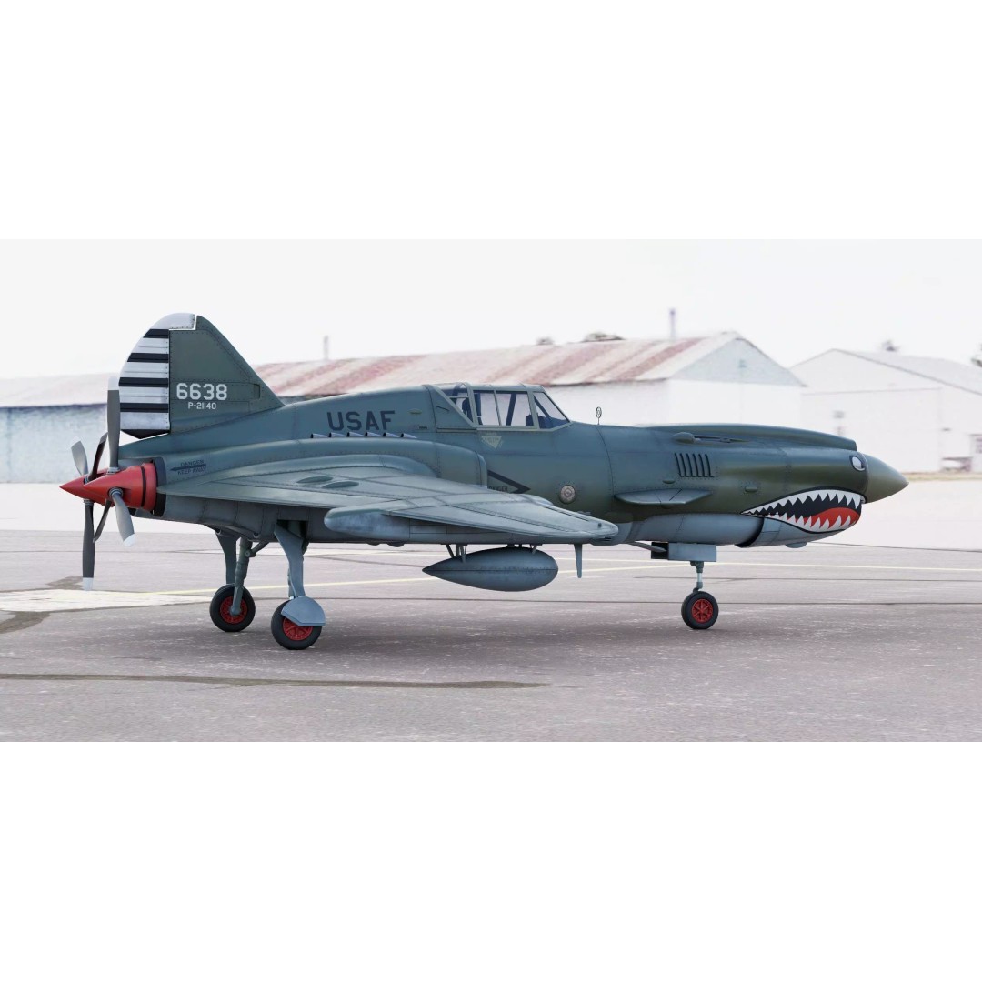 Viper P-40 Fighter Aircraft Concept 3D Model – Cyberpunk Retro Style, FBX - View 8