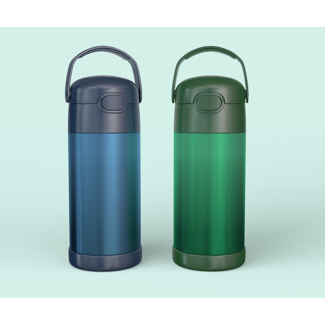 Thermos Stainless Steel 3D Model – High Poly Kitchenware, FBX, OBJ - View 6