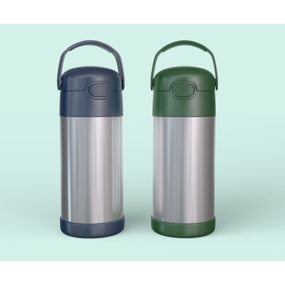 Thermos Stainless Steel 3D Model – High Poly Kitchenware, FBX, OBJ - View 7