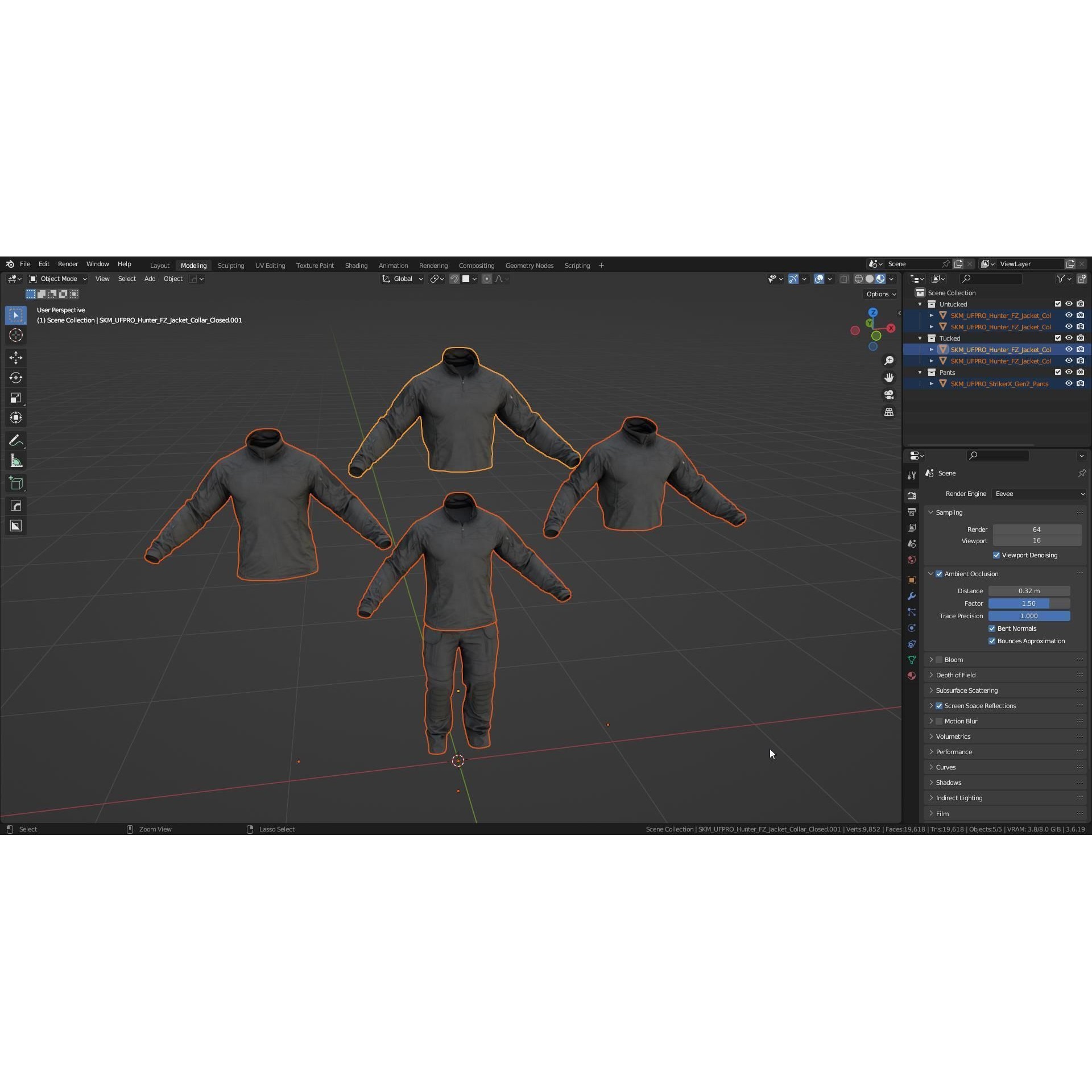 UFPRO Uniform - Low-Poly Game-Ready 3D Model