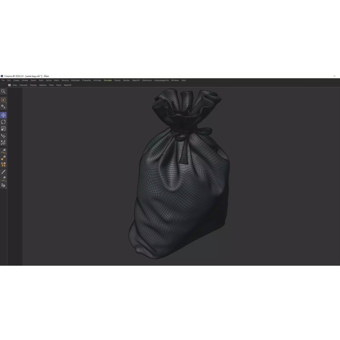 Santa Gift Bag 3D Model – Low Poly PBR Asset for Holiday Renders - View 14