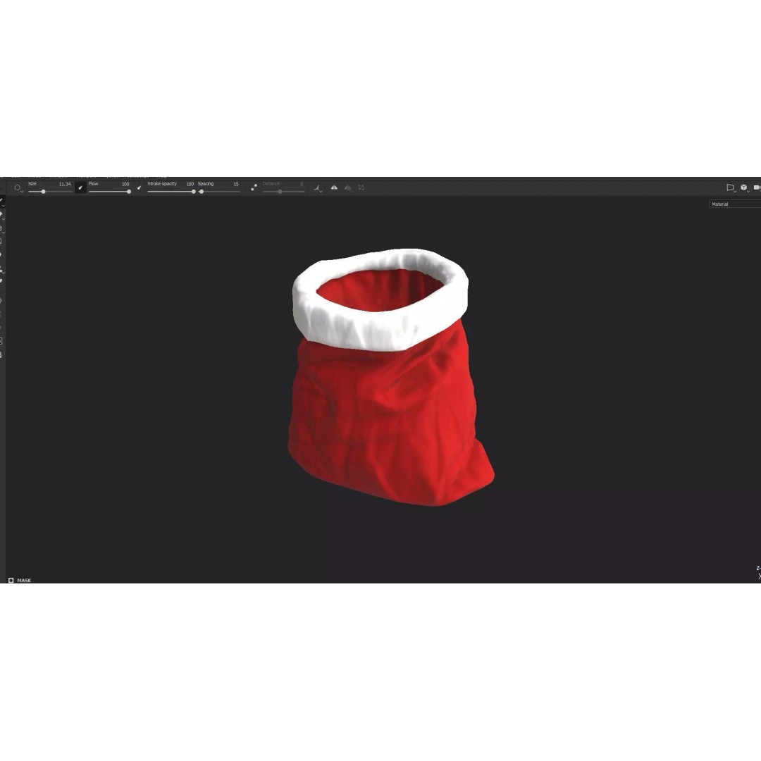 Santa Gift Bag 3D Model – Low Poly PBR Asset for Holiday Renders - View 15