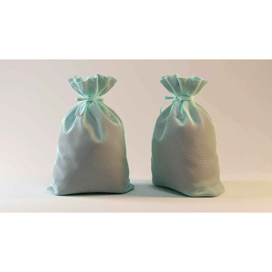 Santa Gift Bag 3D Model – Low Poly PBR Asset for Holiday Renders - View 9