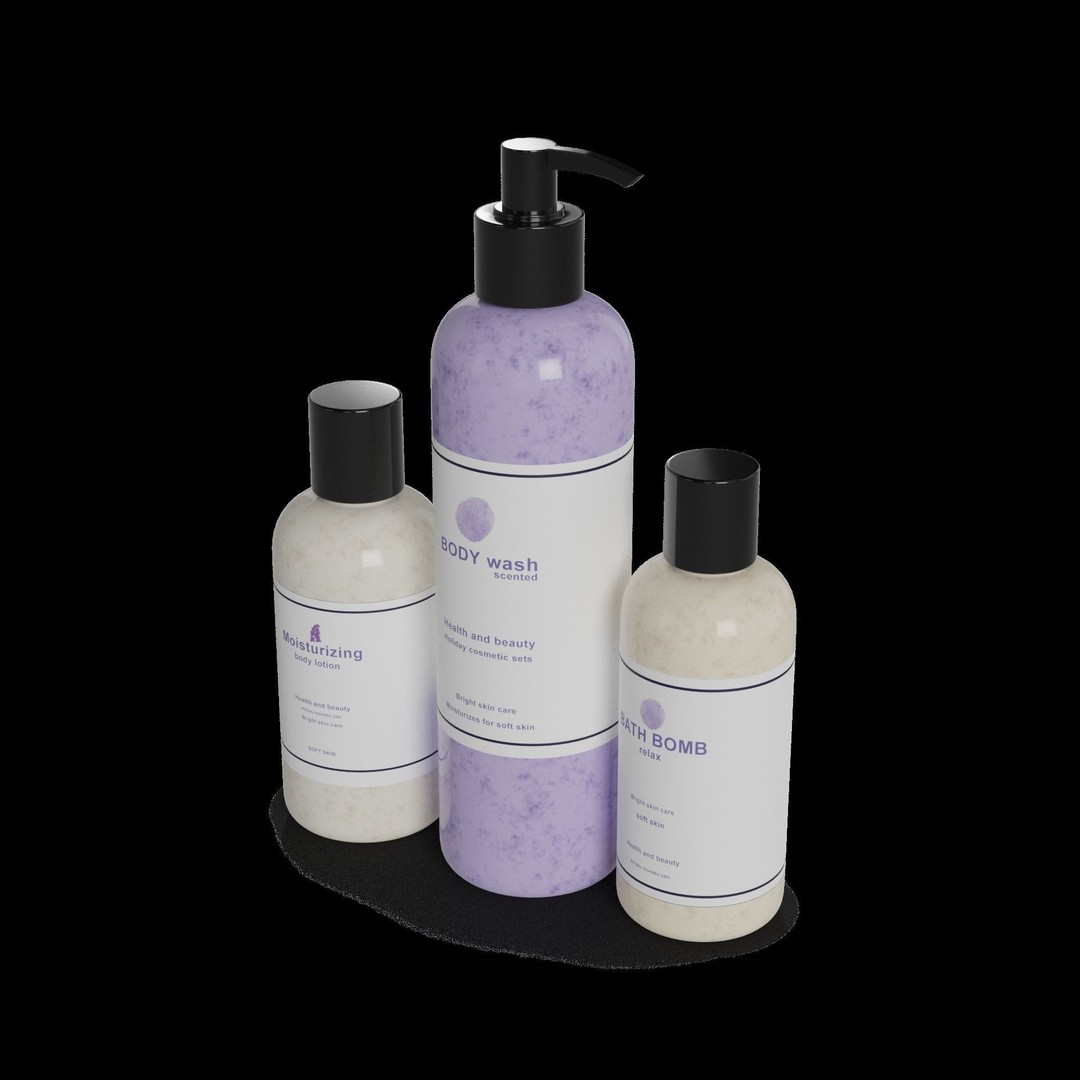 Spa Retreat Set 3D Model – Low Poly Cosmetic Kit, FBX, PBR Textures