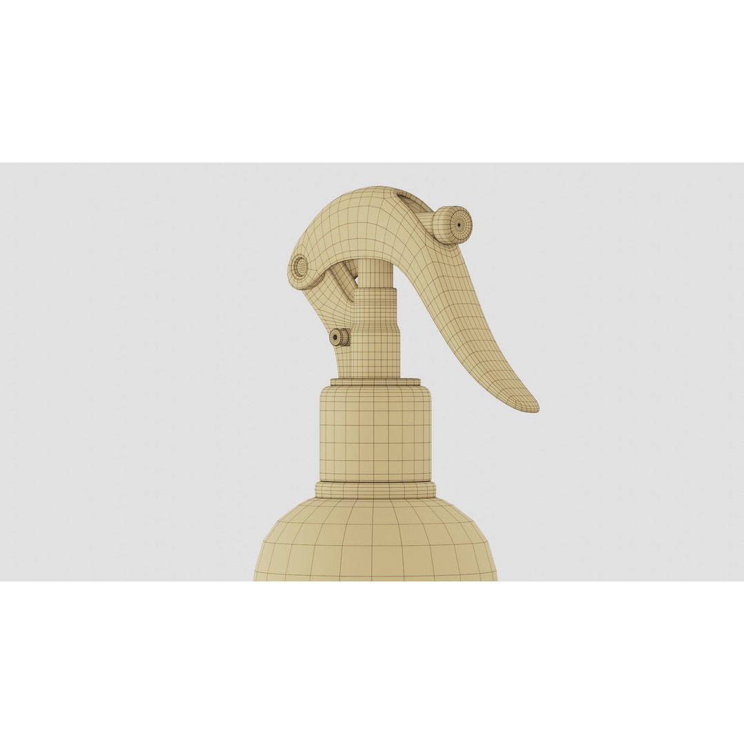 Black Spray Bottle 3D Model – PBR Textured, UV Unwrapped, FBX - View 14
