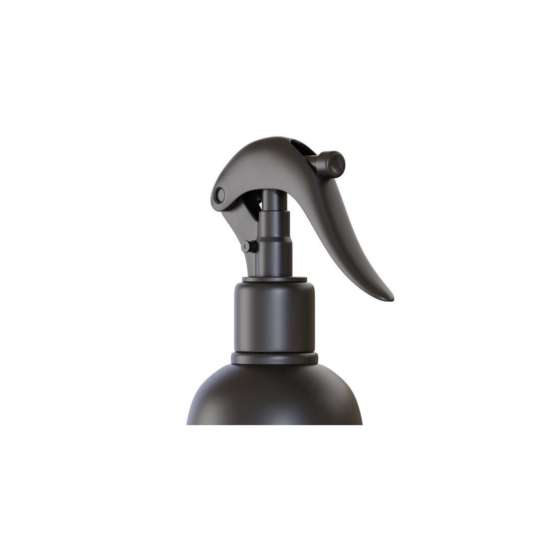 Black Spray Bottle 3D Model – PBR Textured, UV Unwrapped, FBX - View 3