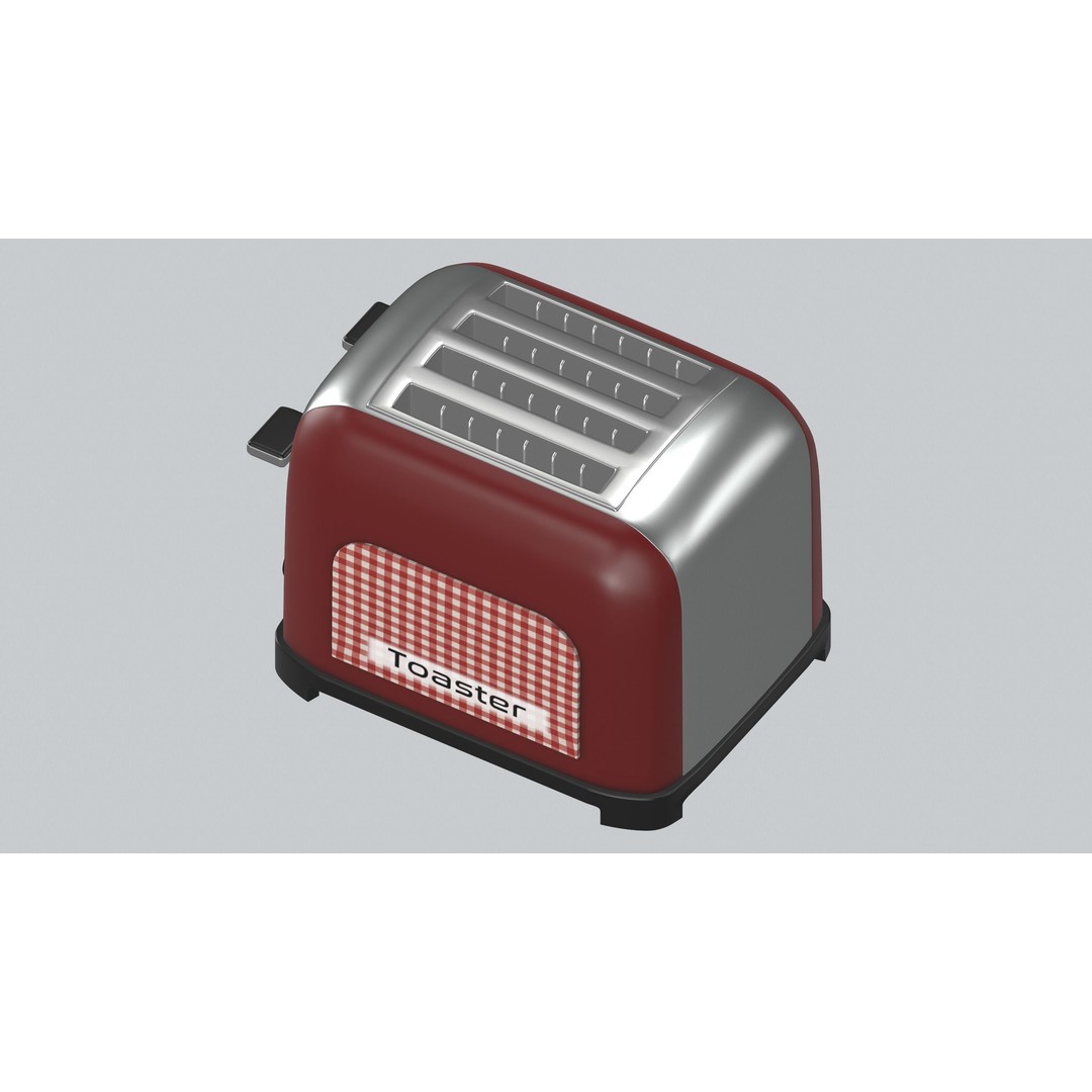 Toaster 3D Model – Low Poly PBR Kitchen Appliance, FBX, OBJ, Blender - View 10