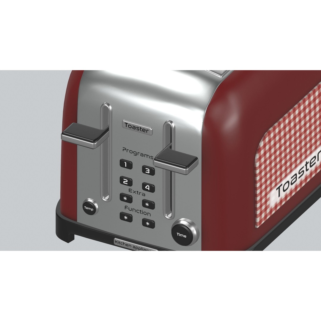Toaster 3D Model – Low Poly PBR Kitchen Appliance, FBX, OBJ, Blender - View 14