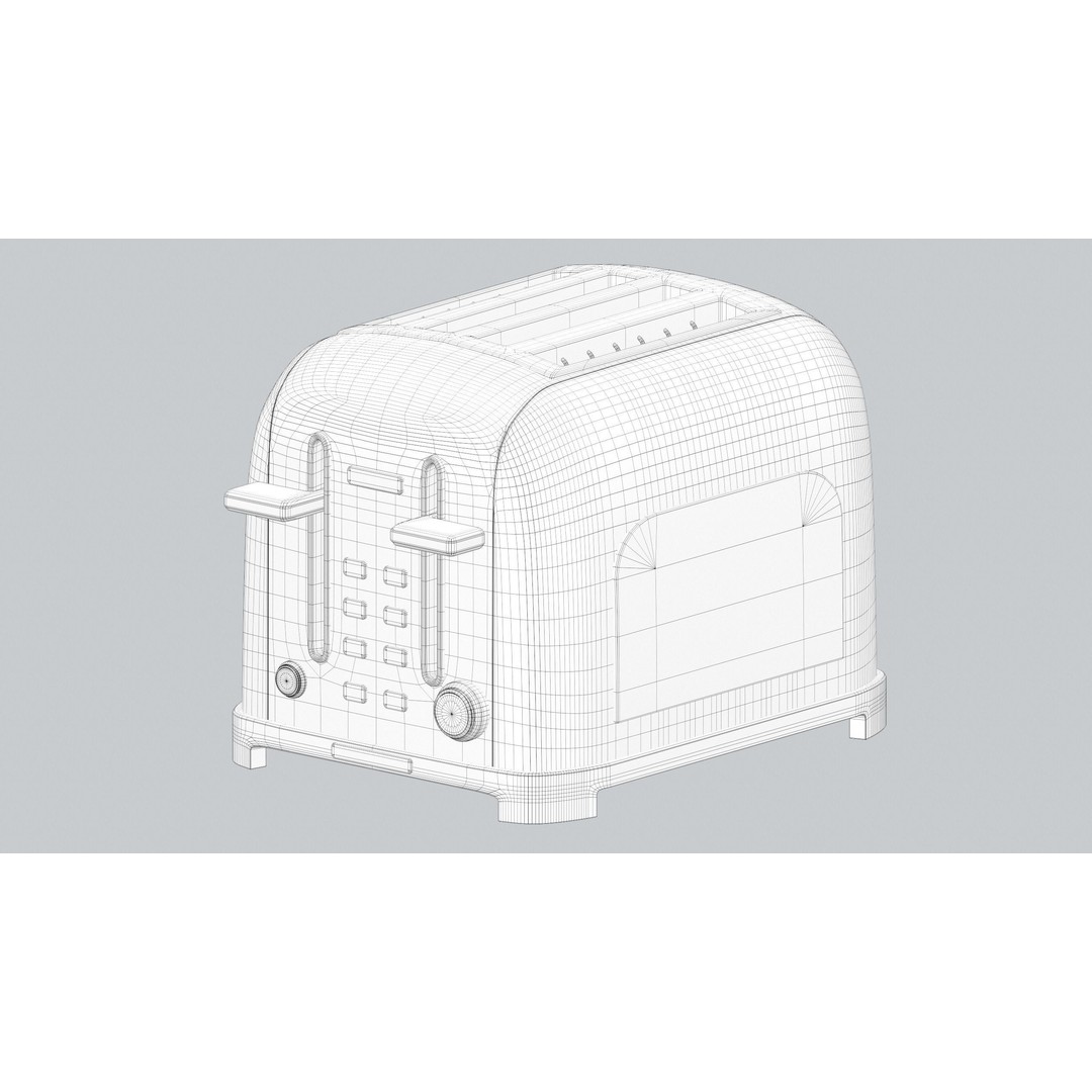 Toaster 3D Model – Low Poly PBR Kitchen Appliance, FBX, OBJ, Blender - View 15