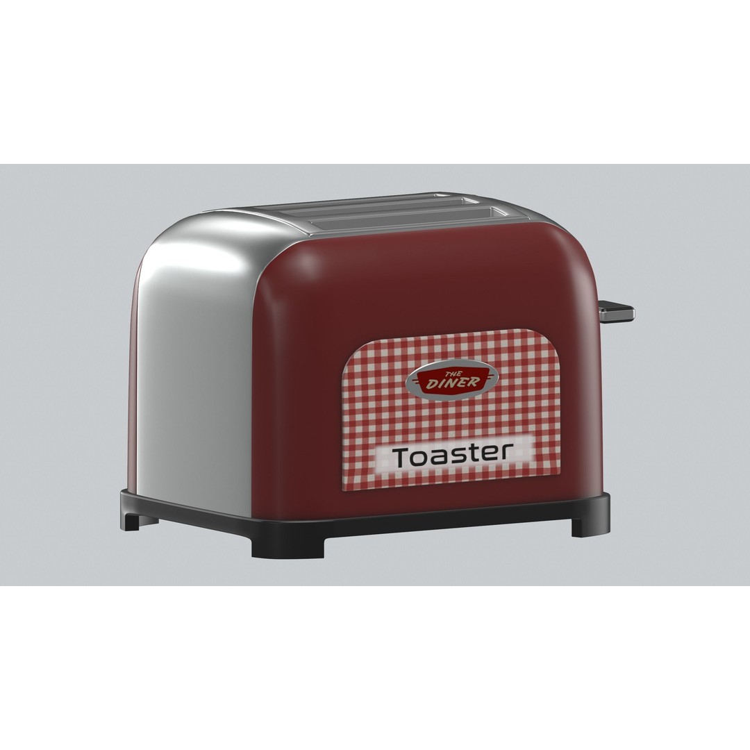 Toaster 3D Model – Low Poly PBR Kitchen Appliance, FBX, OBJ, Blender - View 6